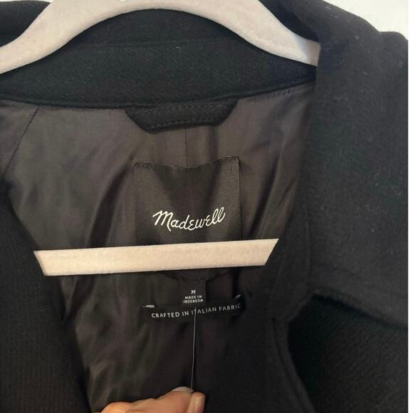 NWOT Madewell Double-Breasted Trench Coat In Black Size Medium - Picture 6 of 10